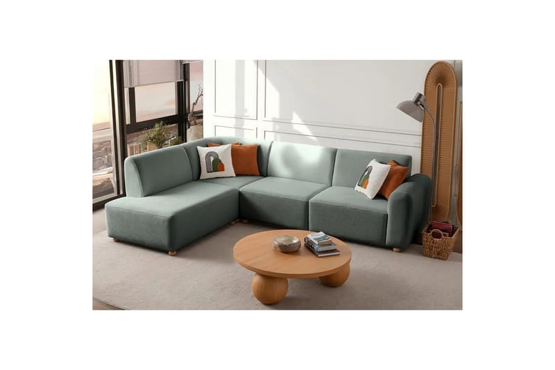 Rynvar Soffa med Schäslong 4-sits - Grön - Möbler - Vardagsrum - Soffor - Divansoffa & schäslong