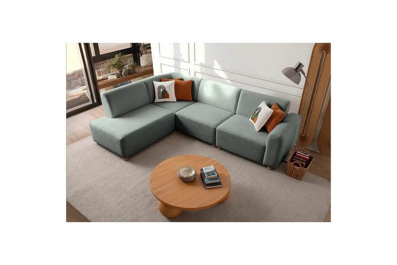 Rynvar Soffa med Schäslong 4-sits - Grön - Möbler - Vardagsrum - Soffor - Divansoffa & schäslong