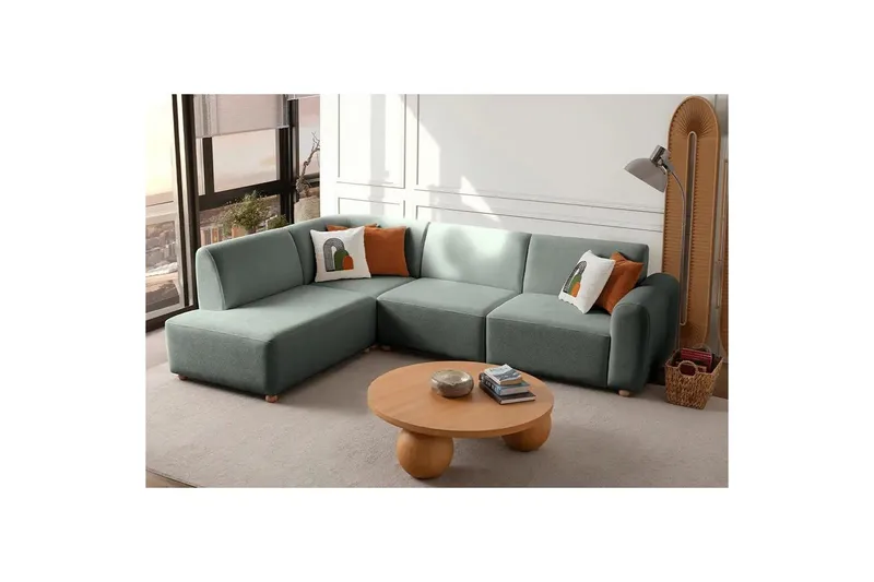 Rynvar Soffa med Schäslong 4-sits - Grön - Möbler - Vardagsrum - Soffor - Divansoffa & schäslong