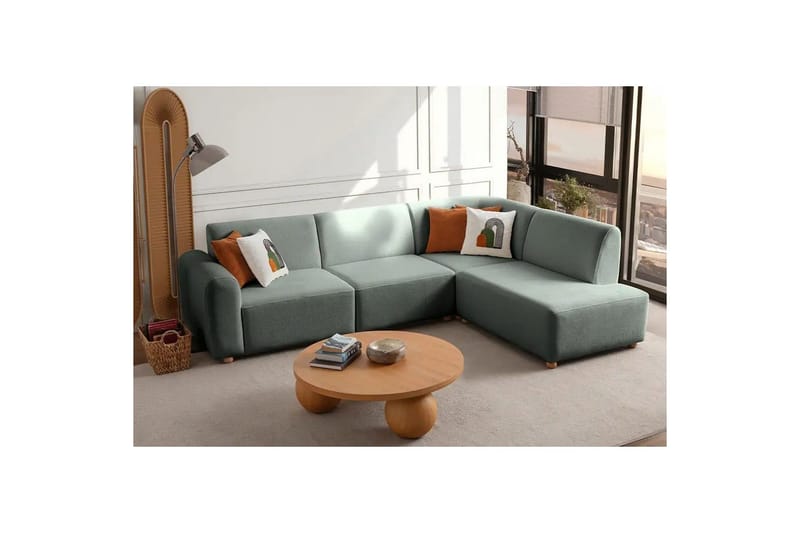Rynvar Soffa med Schäslong 4-sits - Grön - Möbler - Vardagsrum - Soffor - Modulsoffor - Komplett modulsoffa