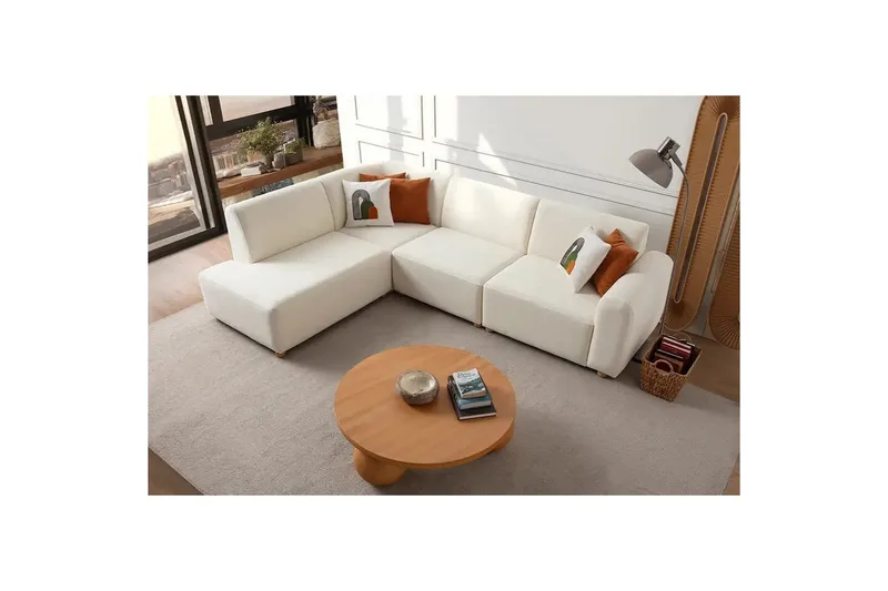 Rynvar Soffa med Schäslong 4-sits - Vit - Möbler - Vardagsrum - Soffor - Modulsoffor - Komplett modulsoffa