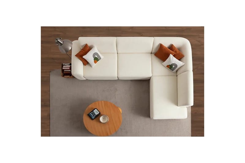 Rynvar Soffa med Schäslong 4-sits - Vit - Möbler - Vardagsrum - Soffor - Modulsoffor - Komplett modulsoffa