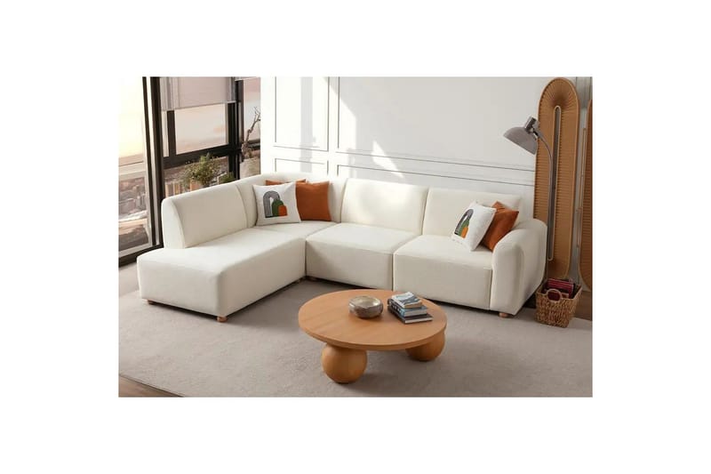 Rynvar Soffa med Schäslong 4-sits - Vit - Möbler - Vardagsrum - Soffor - Divansoffa & schäslong