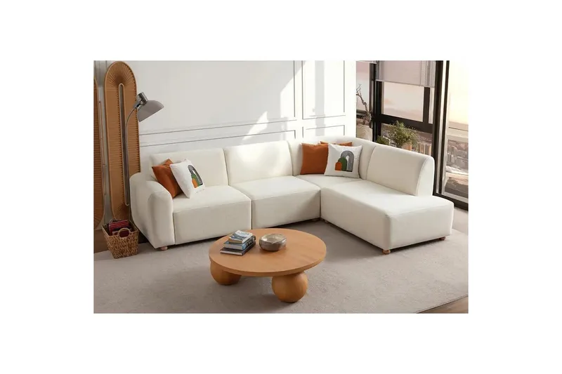 Rynvar Soffa med Schäslong 4-sits - Vit - Möbler - Vardagsrum - Soffor - Modulsoffor - Komplett modulsoffa