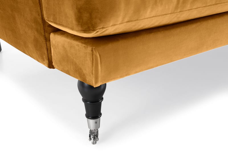 Andrew 3-sits Sammetssoffa - Mörkgul - Möbler - Vardagsrum - Soffor - Howardsoffor