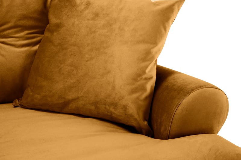 Andrew 3-sits Sammetssoffa - Mörkgul - Möbler - Vardagsrum - Soffor - Howardsoffor