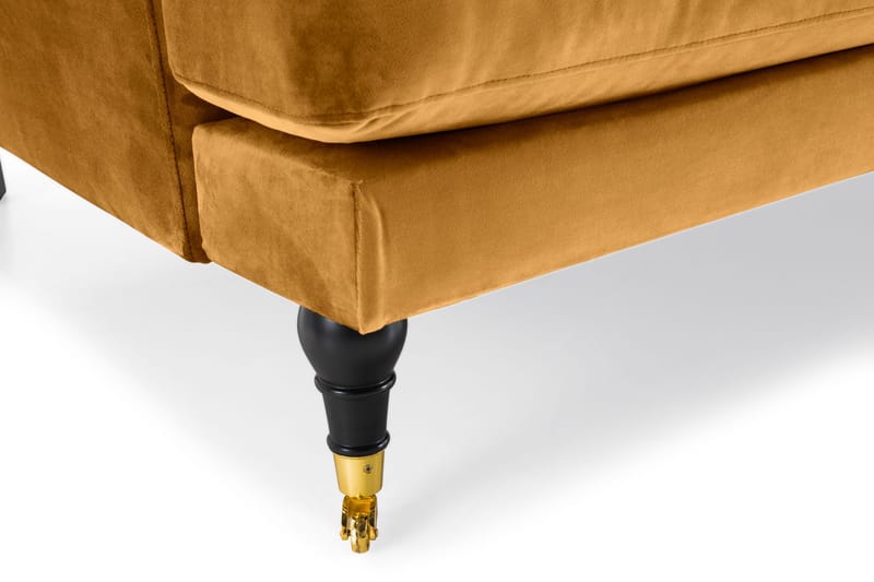 Andrew 3-sits Sammetssoffa - Mörkgul - Möbler - Vardagsrum - Soffor - Howardsoffor