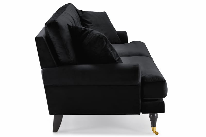 Andrew 3-sits Sammetssoffa - Svart - Möbler - Vardagsrum - Soffor - Howardsoffor
