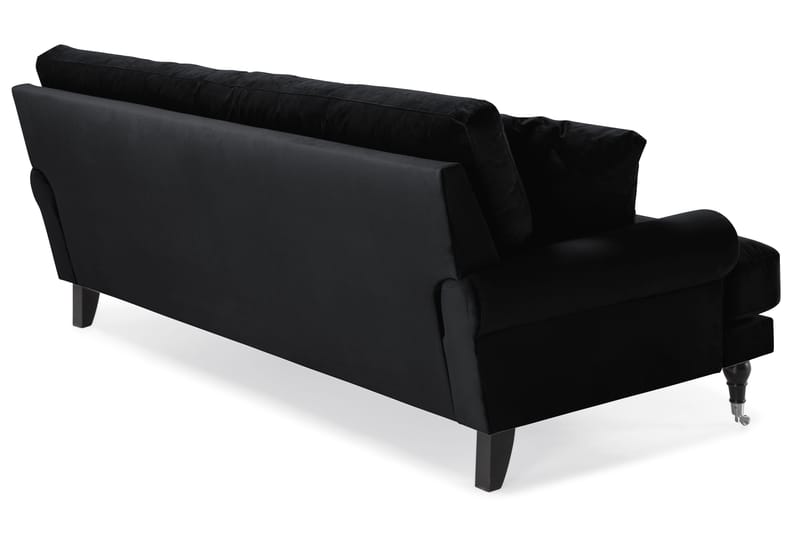 Andrew 3-sits Sammetssoffa - Svart - Möbler - Vardagsrum - Soffor - Howardsoffor