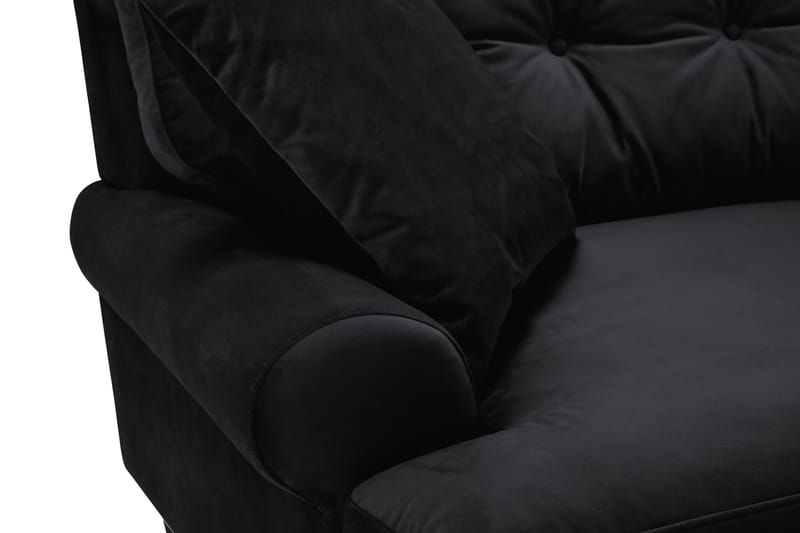 Andrew 3-sits Sammetssoffa - Svart - Möbler - Vardagsrum - Soffor - Howardsoffor