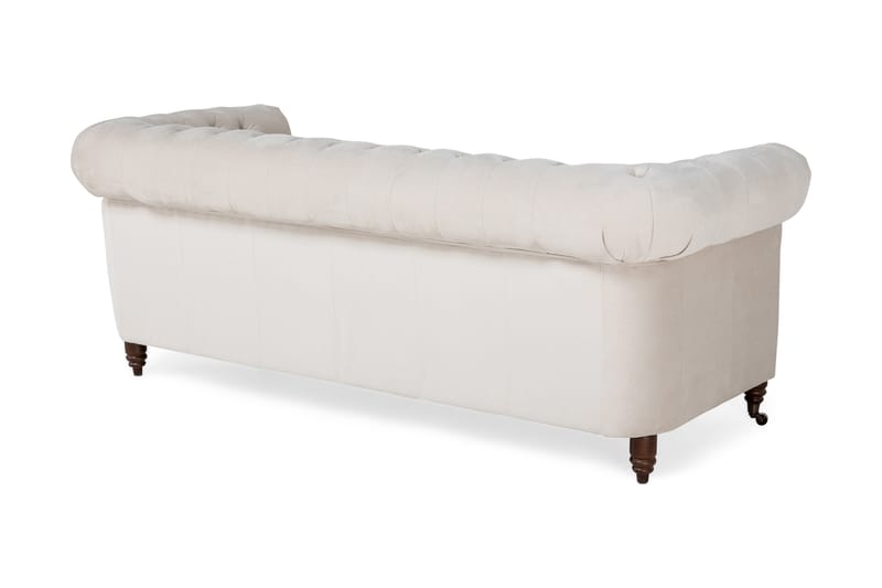 CHESTERFIELD LUX Sammetssoffa 3-sits Beige - Sammetssoffor - 3-sits soffor - chesterfield soffor