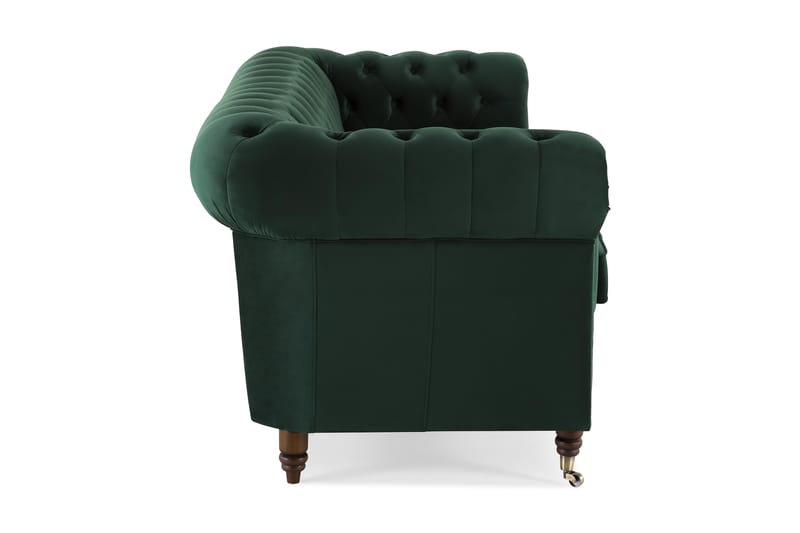 CHESTERFIELD LUX Sammetssoffa 3-sits Mörkgrön - Sammetssoffor - 3-sits soffor - chesterfield soffor