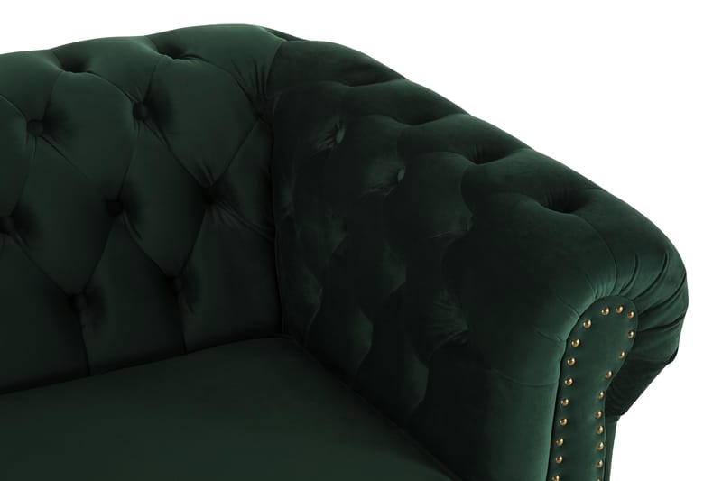 CHESTERFIELD LUX Sammetssoffa 3-sits Mörkgrön - Sammetssoffor - 3-sits soffor - chesterfield soffor