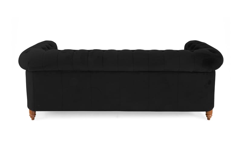 CHESTERFIELD LUX Sammetssoffa 3-sits Svart - Möbler - Vardagsrum - Soffor - Sammetssoffor