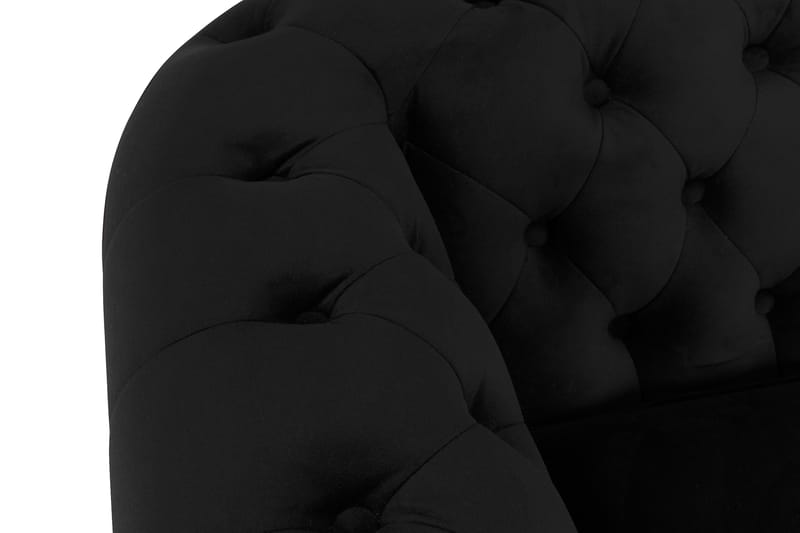 CHESTERFIELD LUX Sammetssoffa 3-sits Svart - Möbler - Vardagsrum - Soffor - Sammetssoffor