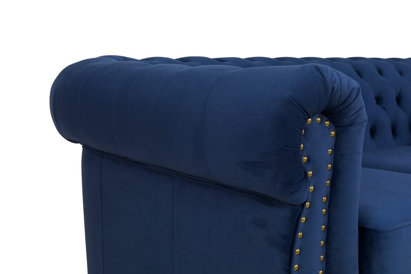 CHESTERFIELD LUX Sammetssoffa 3-sits Petrolblå - Möbler - Vardagsrum - Soffor - Sammetssoffor