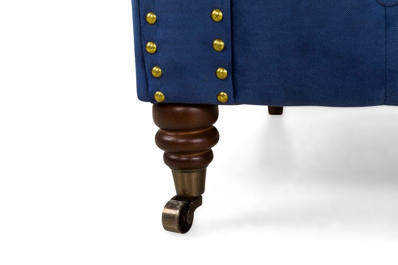 CHESTERFIELD LUX Sammetssoffa 3-sits Petrolblå - Möbler - Vardagsrum - Soffor - Sammetssoffor
