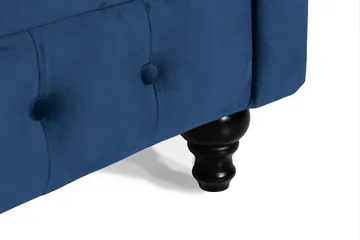 Chesterfield Lyx 3-sits Sammetssoffa - Djup soffa - Blå - Möbler - Vardagsrum - Soffor - Sammetssoffor