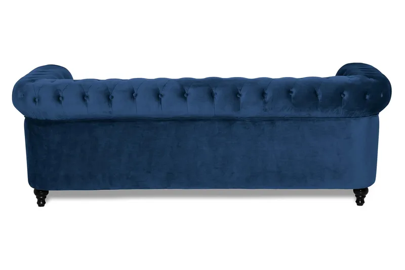 Chesterfield Lyx 3-sits Sammetssoffa - Djup soffa - Blå - Möbler - Vardagsrum - Soffor - Sammetssoffor