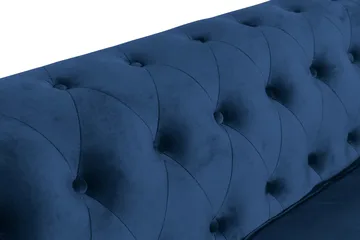 Chesterfield Lyx 3-sits Sammetssoffa - Djup soffa - Blå - Möbler - Vardagsrum - Soffor - Sammetssoffor