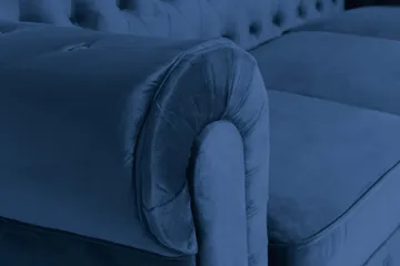 Chesterfield Lyx 3-sits Sammetssoffa - Djup soffa - Blå - Möbler - Vardagsrum - Soffor - Sammetssoffor