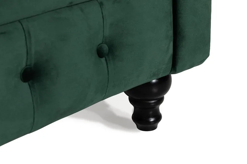 Chesterfield Lyx 3 sits Sammetssoffa - Djup soffa - Grön - Möbler - Vardagsrum - Soffor - Sammetssoffor
