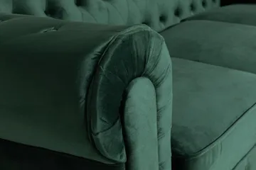 Chesterfield Lyx 3 sits Sammetssoffa - Djup soffa - Grön - Möbler - Vardagsrum - Soffor - Sammetssoffor