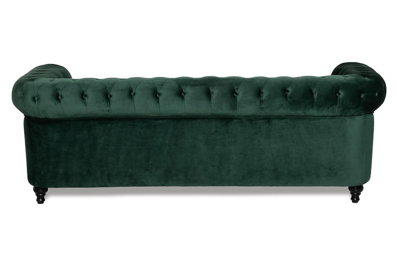 Chesterfield Lyx 3 sits Sammetssoffa - Djup soffa - Grön - Möbler - Vardagsrum - Soffor - Sammetssoffor