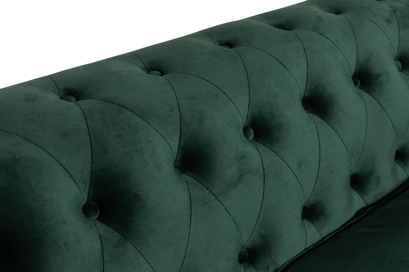 Chesterfield Lyx 3 sits Sammetssoffa - Djup soffa - Grön - Möbler - Vardagsrum - Soffor - Sammetssoffor