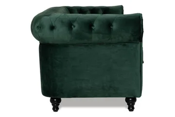 Chesterfield Lyx 3 sits Sammetssoffa - Djup soffa - Grön - Möbler - Vardagsrum - Soffor - Sammetssoffor