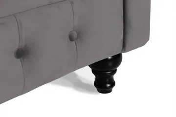 Chesterfield Lyx 3 sits Sammetssoffa - Djup soffa - Mörkgrå - Möbler - Vardagsrum - Soffor - 3-sits soffor