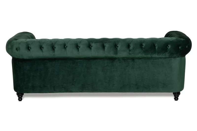 Chesterfield Lyx 3 sits Sammetssoffa - Djup soffa - Mörkgrön / Grön - Möbler - Vardagsrum - Soffor - Sammetssoffor
