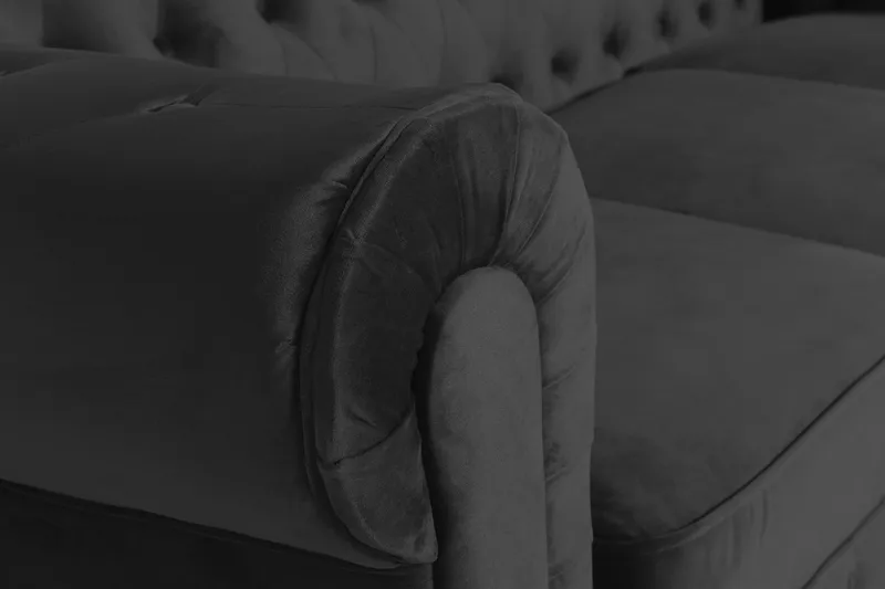 Chesterfield Lyx 3-sits Sammetssoffa - Djup soffa - Svart - Möbler - Vardagsrum - Soffor - Sammetssoffor