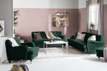 Howard Riviera 3-sits Sammetssoffa - Grön - Möbler - Vardagsrum - Soffor - Sammetssoffor