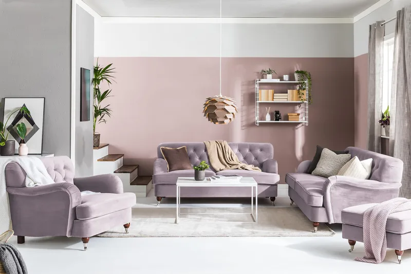 Howard Riviera 3-sits Sammetssoffa - Lila - Möbler - Vardagsrum - Soffor - Sammetssoffor