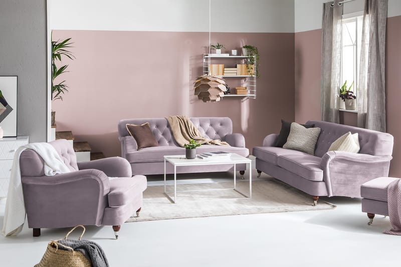 Howard Riviera 3-sits Sammetssoffa - Lila - Möbler - Vardagsrum - Soffor - Sammetssoffor