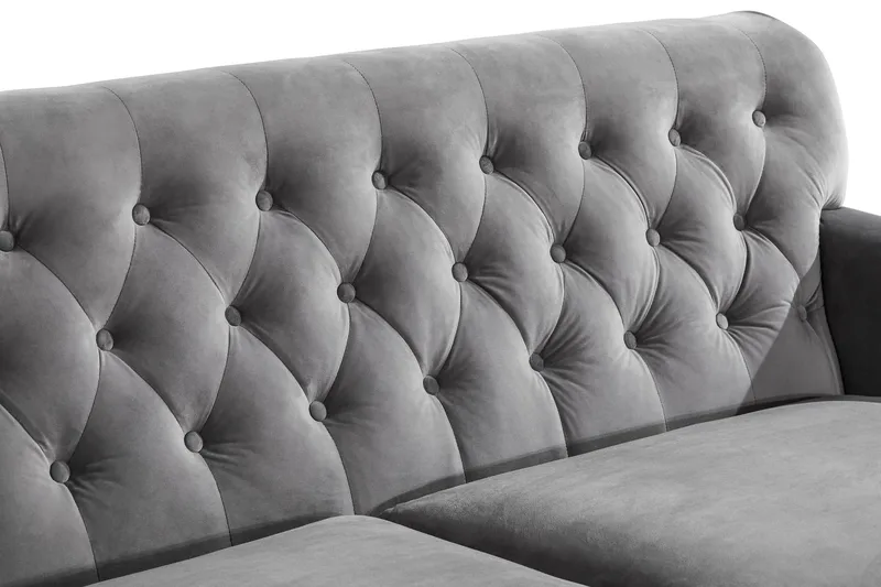 Howard Riviera 3-sits Sammetssoffa - Ljusgrå - Möbler - Vardagsrum - Soffor - Sammetssoffor