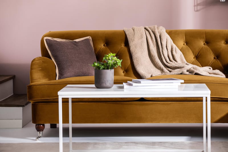 Howard Riviera 3-sits Sammetssoffa - Mörkgul - Möbler - Vardagsrum - Soffor - Sammetssoffor