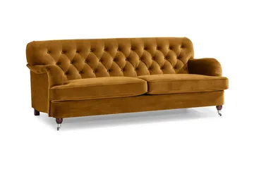 Howard Riviera 3-sits Sammetssoffa - Mörkgul - Möbler - Vardagsrum - Soffor - Sammetssoffor
