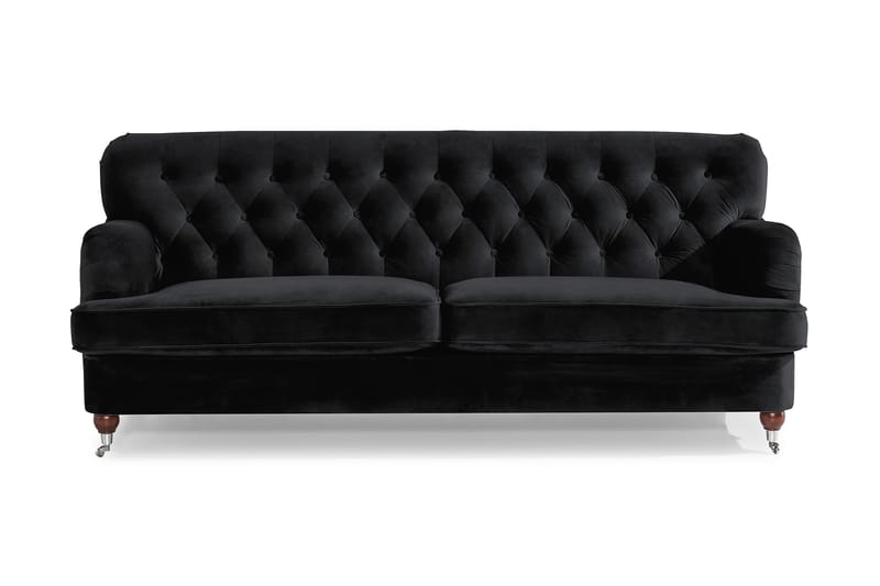 Howard Riviera 3-sits Sammetssoffa - Svart - Möbler - Vardagsrum - Soffor - Sammetssoffor