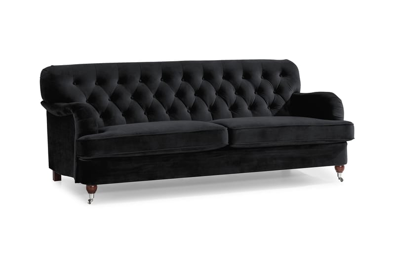 Howard Riviera 3-sits Sammetssoffa - Svart - Möbler - Vardagsrum - Soffor - Sammetssoffor
