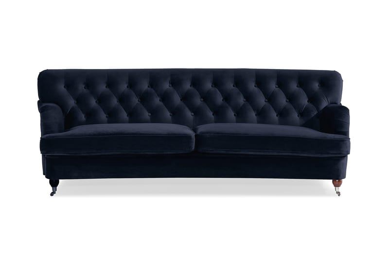 Howard Riviera 3-sits Svängd Sammetssoffa - Blå - Möbler - Vardagsrum - Soffor - Sammetssoffor