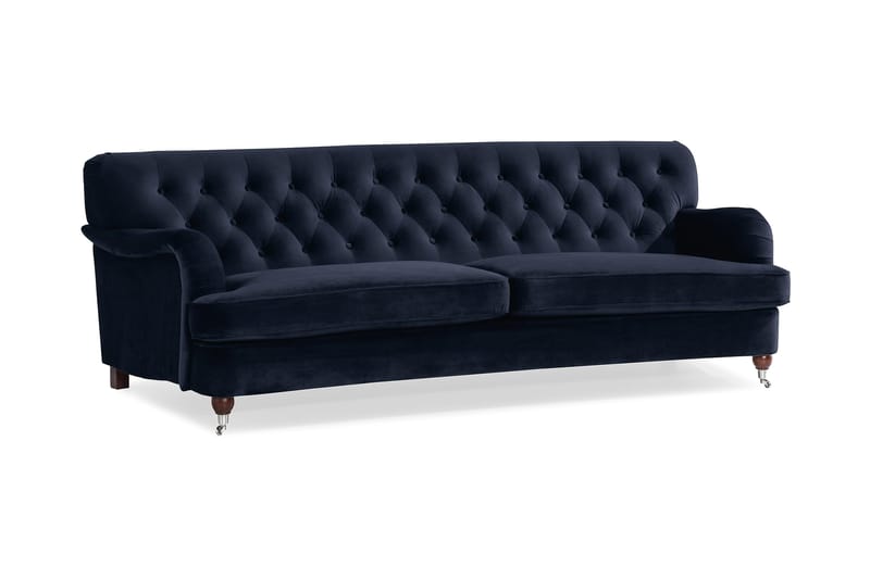 Howard Riviera 3-sits Svängd Sammetssoffa - Blå - Möbler - Vardagsrum - Soffor - Sammetssoffor