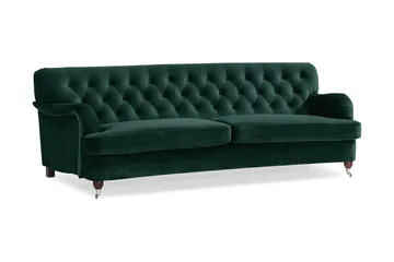 Howard Riviera 3-sits Svängd Sammetssoffa - Grön - Möbler - Vardagsrum - Soffor - Sammetssoffor