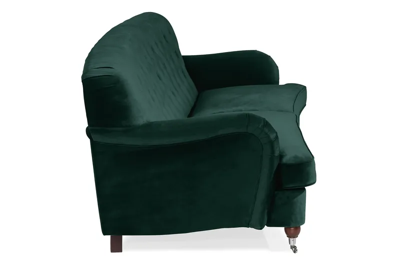 Howard Riviera 3-sits Svängd Sammetssoffa - Grön - Möbler - Vardagsrum - Soffor - Sammetssoffor