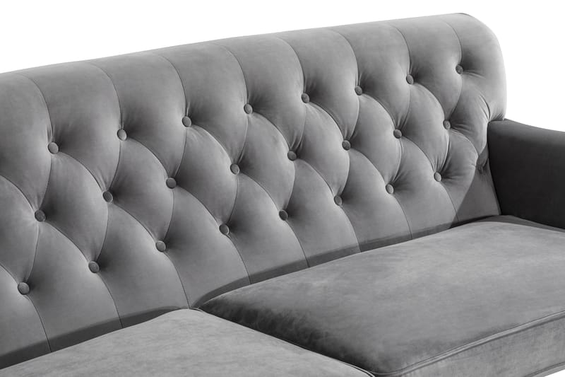 Howard Riviera 3-sits Svängd Sammetssoffa - Ljusgrå - Möbler - Vardagsrum - Soffor - Sammetssoffor