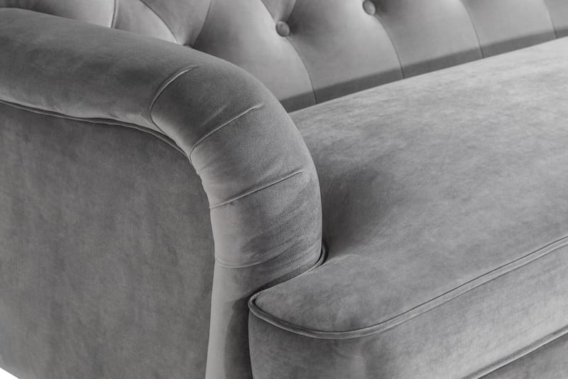 Howard Riviera 3-sits Svängd Sammetssoffa - Ljusgrå - Möbler - Vardagsrum - Soffor - Sammetssoffor