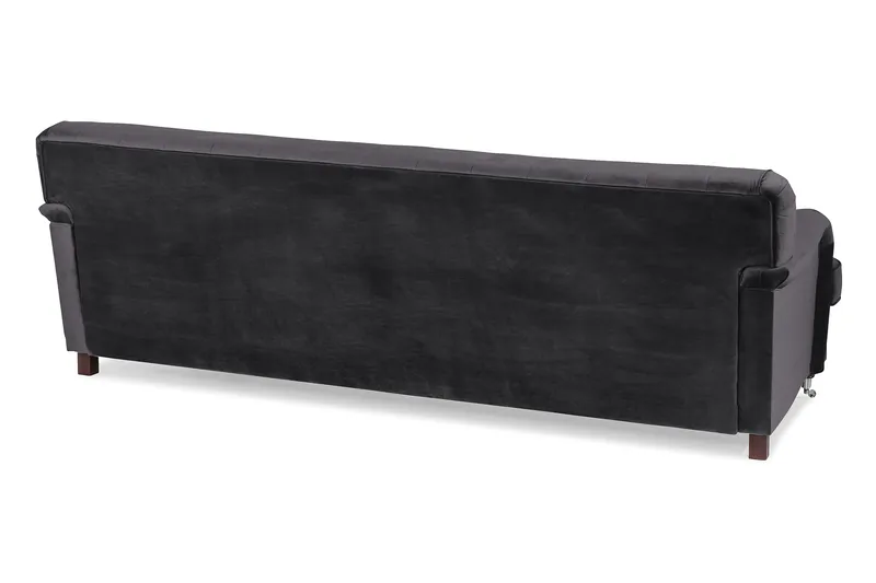 Howard Riviera 3-sits Svängd Sammetssoffa - Mörkgrå - Möbler - Vardagsrum - Soffor - Sammetssoffor