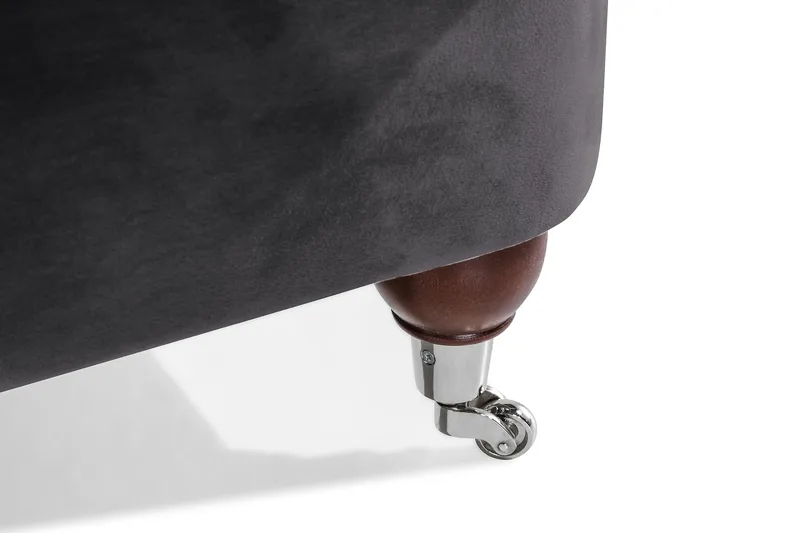 Howard Riviera 3-sits Svängd Sammetssoffa - Mörkgrå - Möbler - Vardagsrum - Soffor - Sammetssoffor