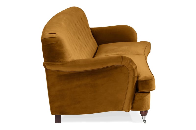 Howard Riviera 3-sits Svängd Sammetssoffa - Mörkgul - Möbler - Vardagsrum - Soffor - Sammetssoffor